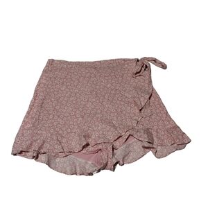 Cotton Candy LA Floral Print Faux Wrap Around Skort- size M